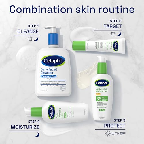 Cetaphil Face Wash, Daily Facial Cleanser for Sensitive, Combination to Oily Skin, NEW 16 oz, Fragrance Free, Gentle Foaming, Soap Free, Hypoallergenic (Packaging May Vary)-UPStoxs