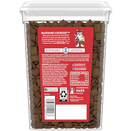Temptations MixUps Backyard Cookout Flavor Crunchy and Soft Cat Treats, 16 oz. Tub-UPStoxs