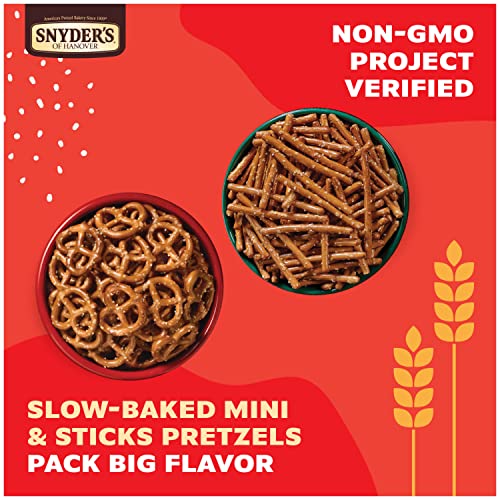 Snyder's of Hanover Pretzels, Minis and Sticks 100 Calorie Packs, 20 Ct Variety Pack-UPStoxs