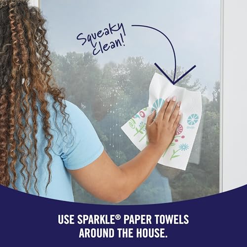 Sparkle Pick-A-Size Paper Towels, Spirited Prints, 6 Double Rolls = 12 Regular Rolls, Everyday Value Paper Towel With Full And Half Sheets-UPStoxs