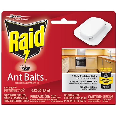 Raid Ant Killer Baits, For Household Use, Kills the Colony, Kills Ants for 3 Months, Child Resistant, 4 Count-UPStoxs