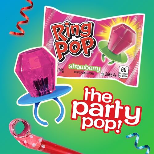 Ring Pop Bulk Candy Lollipop Variety Party Pack – 20 Count Lollipops w/ Assorted Flavors - Fun Candy For Birthdays, Party Favors, Bachelorette Parties, Back to School Treats & College Care Packages-UPStoxs