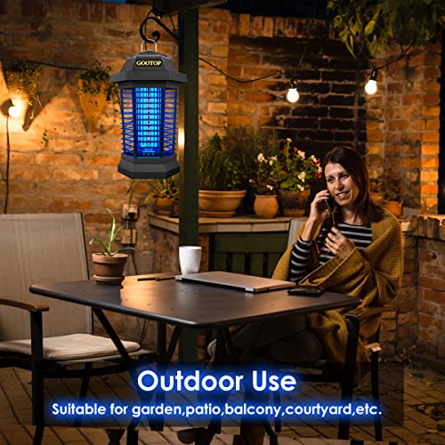 GOOTOP Bug Zapper Outdoor, Mosquito Zapper Outdoor, Electric Fly Zapper,Fly Traps, Mosquito Killer, 3 Prong Plug,Flying Insects Zapper Outdoor 90-130V, ABS Plastic Outer (Black)-UPStoxs