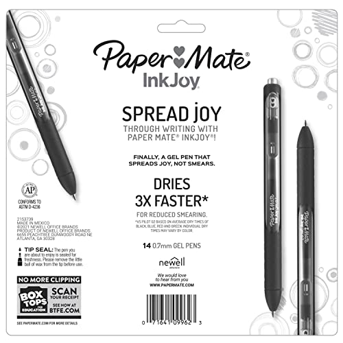 Paper Mate Colorful Gel Pens - InkJoy Gel Pens, Assorted Medium Point (0.7). Perfect for Vibrant, Colored Writing and Sketching with Paper Mate InkJoy Gel Pens, 14 Count-UPStoxs