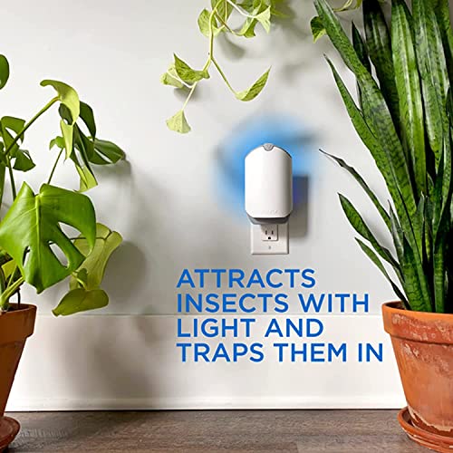 Zevo Flying Insect Trap for Indoors: Light Trap Captures Fruit Flies, Gnats and Houseflies, Starter Kit + Refills (1 Plug-in Base + 3 Cartridges)-UPStoxs