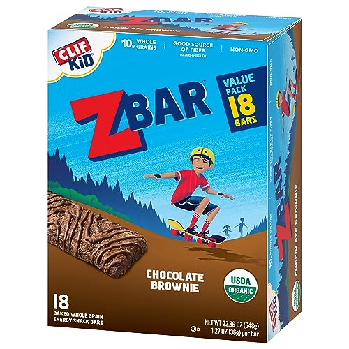 CLIF Kid Zbar - Chocolate Brownie - Soft Baked Whole Grain Snack Bars - USDA Organic - Non-GMO - Plant-Based - 1.27 oz. (18 Pack)-UPStoxs