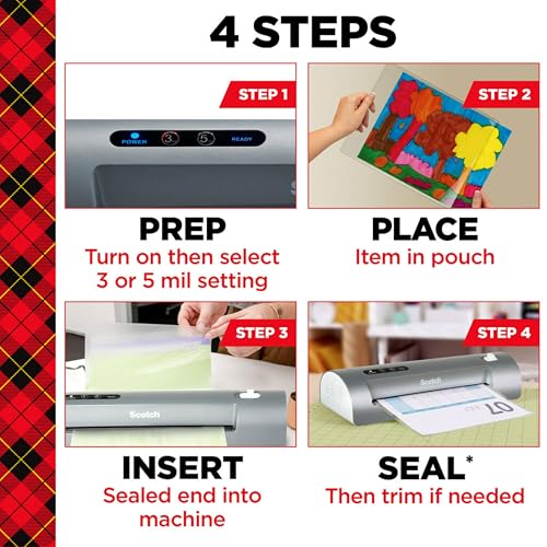 Scotch TL901X Thermal Laminator, 1 Laminating Machine, Gray, Laminate Recipe Cards, Photos and Documents, For Home, Office or School Supplies, 9 in.-UPStoxs