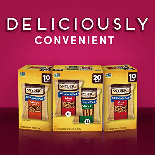 Snyder's of Hanover Pretzels, Minis and Sticks 100 Calorie Packs, 20 Ct Variety Pack-UPStoxs