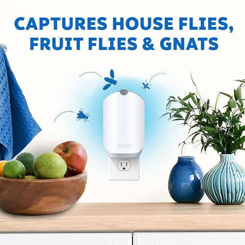 ZEVO Flying Insect Refills for Indoor Light Trap: 4 Light Trap Refill Cartridges Capture Fruit Flies, Gnats and Houseflies (4 Cartridges)-UPStoxs
