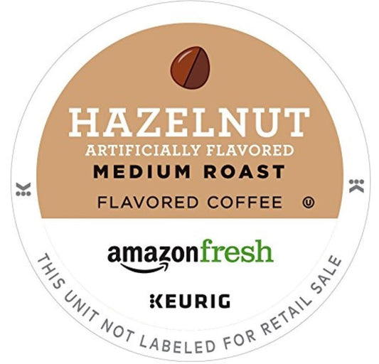 AmazonFresh 80 Ct. K-Cups, Hazelnut Flavored Medium Roast, Keurig K-Cup Brewer Compatible-UPStoxs