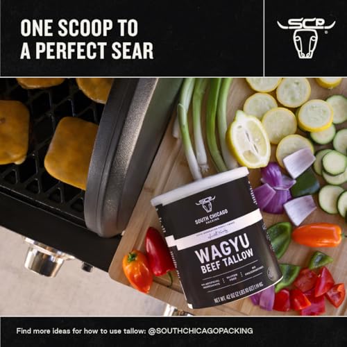 South Chicago Packing Wagyu Beef Tallow, 42 Ounces, Paleo-friendly, Keto-friendly, 100% Pure Wagyu-UPStoxs