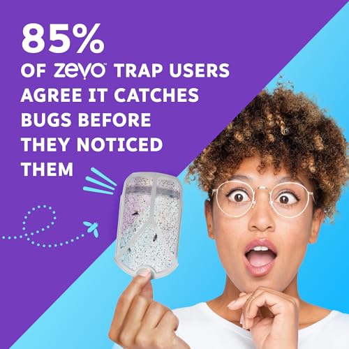 Zevo Flying Insect Trap for Indoors: Light Trap Captures Fruit Flies, Gnats and Houseflies, Starter Kit Value Pack (2 Plug-in Bases + 2 Cartridges)-UPStoxs