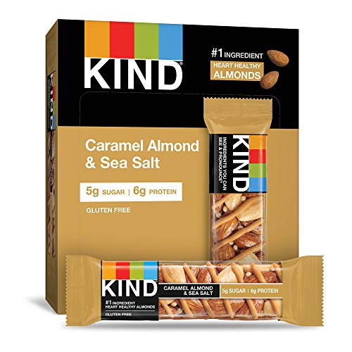 KIND Bars, Caramel Almond & Sea Salt, Healthy Snacks, Gluten Free, Low Sugar, 6g Protein, 12 Count-UPStoxs