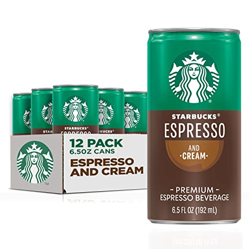 Starbucks Ready to Drink Coffee, Espresso & Cream, 6.5oz Cans (12 Pack) (Packaging May Vary)-UPStoxs