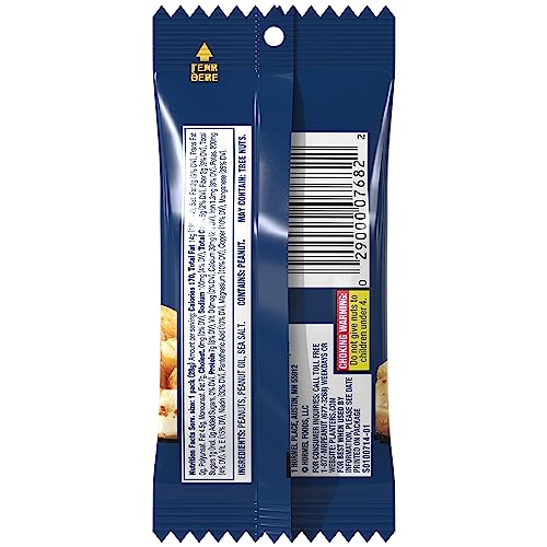 PLANTERS Salted Peanuts, Snack Size, Nuts Individual Packs, Peanuts with Sea Salt, Simple Ingredients, Convenient Snacking, On the Go Snacks, Kosher, 1oz Bags (48 Pack)-UPStoxs