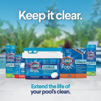 Clorox® Pool&Spa™ XtraBlue 3” Swimming Pool Chlorinating Tablets, 44 Individually Wrapped Tablets, Kills Bacteria & Stops Algae (16.5 LB)-UPStoxs