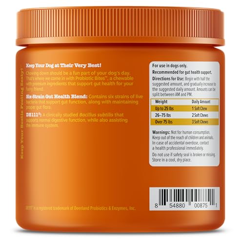 Zesty Paws Probiotics for Dogs - Digestive Enzymes for Gut Flora, Digestive Health, Diarrhea & Bowel Support - Clinically Studied DE111 - Dog Supplement Soft Chew for Pet Immune System - Chicken-UPStoxs