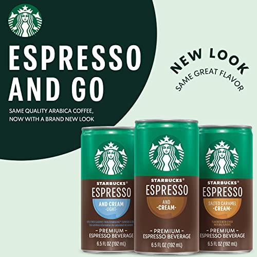 Starbucks Ready to Drink Coffee, Espresso & Cream, 6.5oz Cans (12 Pack) (Packaging May Vary)-UPStoxs