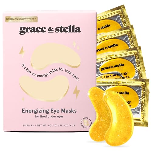 grace & stella Under Eye Mask (Gold, 24 Pairs) Reduce Dark Circles, Puffy Eyes, Undereye Bags, Wrinkles - Gel Under Eye Patches - Gifts for Women - Birthday Gifts for Women - Vegan Cruelty Free-UPStoxs