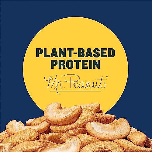 PLANTERS Salted Cashew Halves & Pieces, Party Snacks, Plant-Based Protein, Quick Snack for Adults, After School Snack, Roasted Cashews, Flavored with Sea Salt, Bulk Nuts, Kosher, 26oz Canister-UPStoxs