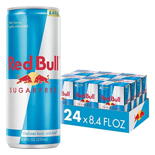 Red Bull Sugar Free Energy Drink with 80mg Caffeine plus Taurine & B Vitamins, 8.4 Fl Oz, 6 Packs of 4 Cans (Pack of 24)-UPStoxs