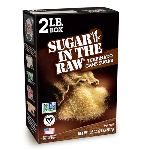 Sugar In The Raw Granulated Turbinado Cane Sugar, Pure Natural Sweetener, Hot & Cold Drinks, Coffee, Cooking, Baking, Vegan, Gluten-Free, Non-GMO, Bulk Sugar, 2lb Bag (1-Pack)-UPStoxs