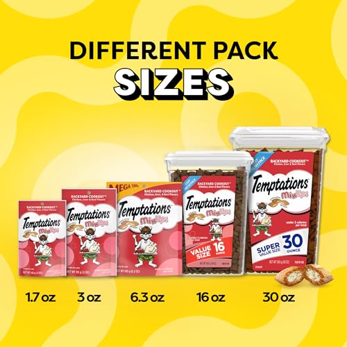 Temptations MixUps Backyard Cookout Flavor Crunchy and Soft Cat Treats, 30 oz. Tub-UPStoxs