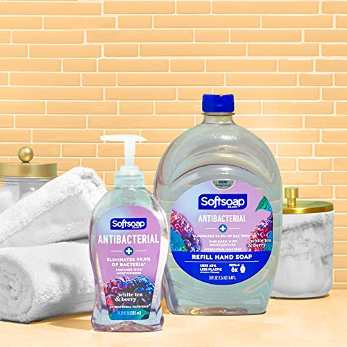 Softsoap Antibacterial Liquid Hand Soap Refill, White Tea & Berry Scented Hand Soap, 50 Ounce(Packaging May Vary)-UPStoxs
