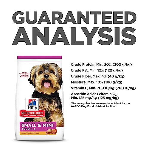Hill's Science Diet Small & Mini, Adult 1-6, Small & Mini Breeds Premium Nutrition, Dry Dog Food, Chicken & Brown Rice, 4.5 lb Bag-UPStoxs