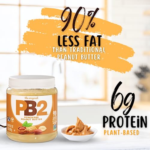 PB2 Original Powdered Peanut Butter - 6g of Protein, 90% Less Fat, Certified Gluten Free, Only 60 Calories per Serving, Perfect for Protein Shakes, Smoothies, and Low-Carb, Keto Diets-UPStoxs