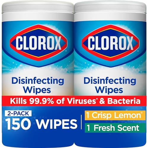 Clorox Disinfecting Wipes Value Pack, Bleach Free Cleaning Wipes, 75 Count Each, Pack of 2, Packaging May Vary-UPStoxs