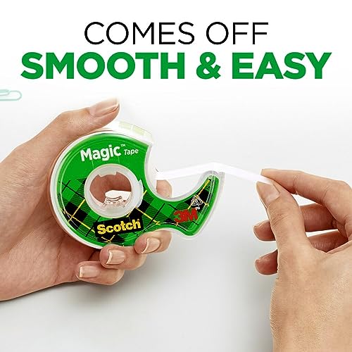 Scotch Magic Tape, 3 Rolls, Numerous Applications, Invisible, Engineered for Repairing, 3/4 x 300 Inches, Dispensered (3105)-UPStoxs