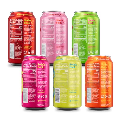POPPI Sparkling Prebiotic Soda, Beverages w/Apple Cider Vinegar, Seltzer Water & Fruit Juice, Fun Favorites Variety, 12oz (12 Pack) (Packaging May Vary)-UPStoxs
