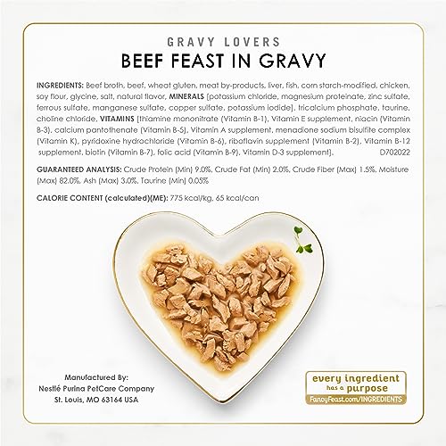 Purina Fancy Feast Gravy Lovers Poultry and Beef Grilled Gourmet Wet Cat Food Variety Pack - 3 Ounce (Pack of 24)-UPStoxs
