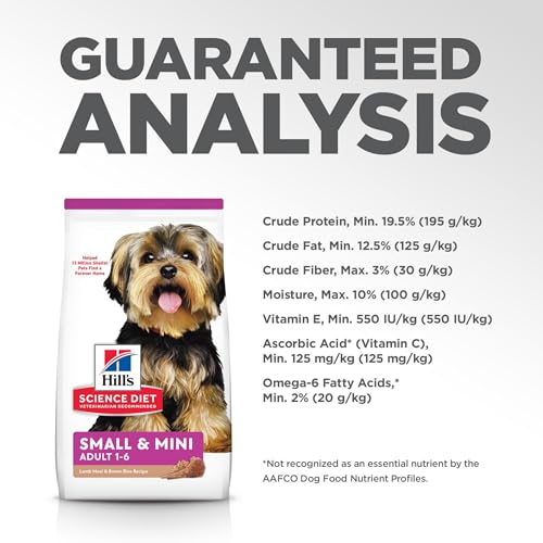 Hill's Science Diet Small & Mini, Adult 1-6, Small & Mini Breeds Premium Nutrition, Dry Dog Food, Lamb & Brown Rice, 4.5 lb Bag-UPStoxs