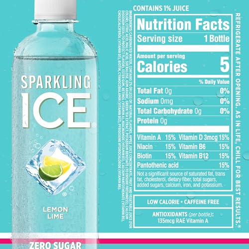 Sparkling Ice Blue Variety Pack, Zero Sugar Sparkling Water, with Vitamins and Antioxidants, 17 fl oz, 12 count (Classic Lemonade, Strawberry Watermelon, Grape Raspberry, Lemon Lime)-UPStoxs