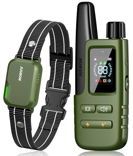 Jugbow Dog Shock Collar - 3300FT Dog Training Collar with Remote Innovative IPX7 Waterproof with 4 Training Modes, Rechargeable E-Collar for All Breeds-UPStoxs