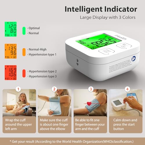 iHealth Track Smart Upper Arm Blood Pressure Monitor with Wide Range Cuff That fits Standard to Large Adult Arms, Bluetooth Compatible for iOS & Android Devices-UPStoxs