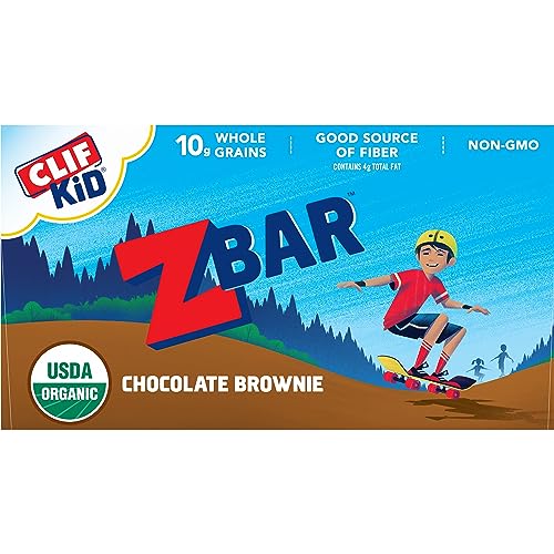 CLIF Kid Zbar - Chocolate Brownie - Soft Baked Whole Grain Snack Bars - USDA Organic - Non-GMO - Plant-Based - 1.27 oz. (18 Pack)-UPStoxs