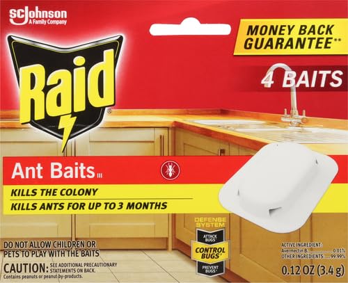 Raid Ant Killer Baits, For Household Use, Kills the Colony, Kills Ants for 3 Months, Child Resistant, 4 Count-UPStoxs