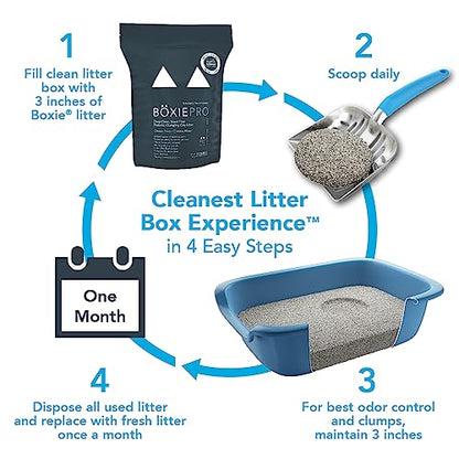 Boxie® Probiotic 40 Day Natural Odor Control Cat Litter, 16lb Clumping Clay Kitty Litter-UPStoxs