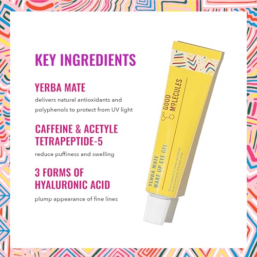 Good Molecules Yerba Mate Wake Up Eye Gel - Yerba Mate, Hyaluronic Acid and Caffeine to Hydrate, Minimize Puffiness and Swelling - Skincare for Face-UPStoxs