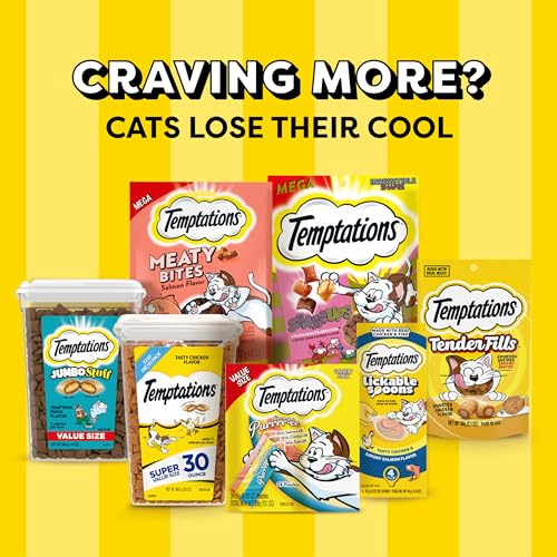 TEMPTATIONS Classic Crunchy and Soft Cat Treats Seafood Medley Flavor, 16 oz. Tub-UPStoxs