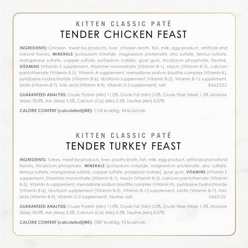 Purina Fancy Feast Tender Ocean Whitefish, Turkey, Chicken and Salmon Feasts Wet Kitten Food Variety Pack - (Pack of 24) 3 oz. Boxes-UPStoxs