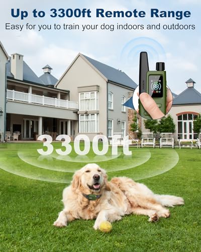 Jugbow Dog Shock Collar - 3300FT Dog Training Collar with Remote Innovative IPX7 Waterproof with 4 Training Modes, Rechargeable E-Collar for All Breeds-UPStoxs