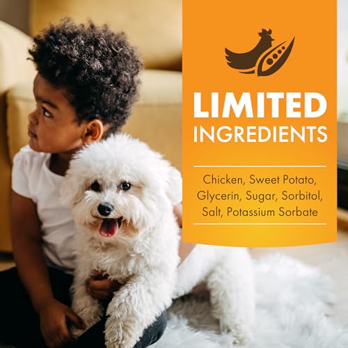 Pur Luv Dog Treats, Chicken & Sweet Potato Jerky Wraps, Made with Real Chicken, 16 Ounces, Rawhide Free, Healthy, Easily Digestible, Long Lasting, High Protein Dog Treat, Satisfies Dog's Urge to Chew-UPStoxs