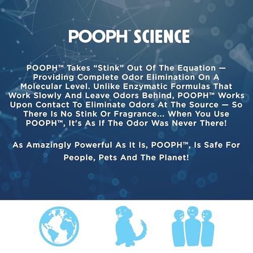 Pooph Pet Odor Eliminator, 32oz Spray - Dismantles Odors on a Molecular Basis, Dogs, Cats, Freshener, Urine, Poop, Pee, Deodorizer, Natures, Puppy, Fresh, Clean, Furniture, Potty, Safe-UPStoxs