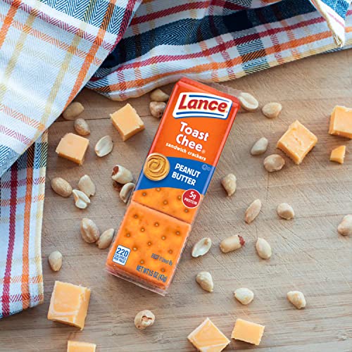 Lance Sandwich Crackers, ToastChee Peanut Butter, 20 Individually Wrapped Packs, 6 Sandwiches Each-UPStoxs