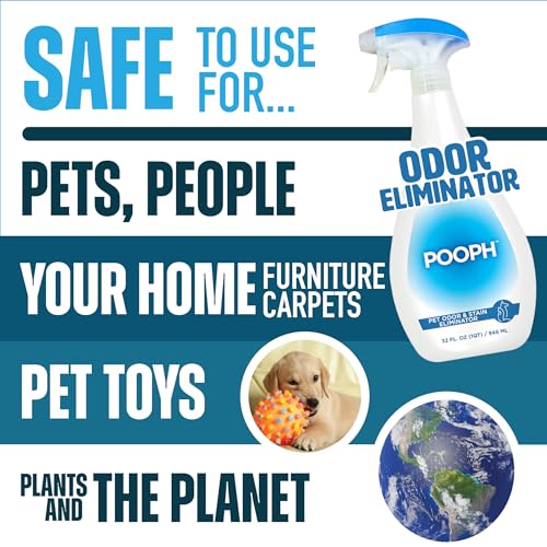Pooph Pet Odor Eliminator, 32oz Spray - Dismantles Odors on a Molecular Basis, Dogs, Cats, Freshener, Urine, Poop, Pee, Deodorizer, Natures, Puppy, Fresh, Clean, Furniture, Potty, Safe-UPStoxs