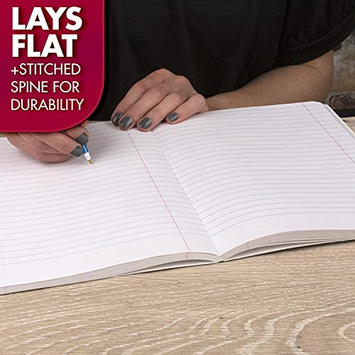 Mead Composition Notebooks, 3 Pack, Wide Ruled Paper, 9-3/4" x 7-1/2", 100 Sheets per Comp Book, Black Marble (38301)-UPStoxs